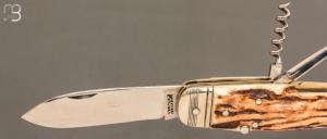  Couteau Bouledogue Véritable "Issarinox" 6 pièces - Bois de cerf