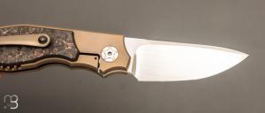  Couteau " Creed " custom framelock par Thierry Savidan - Titane et Fat carbon
