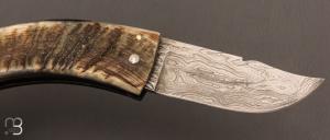   Couteau " Curni lame damas " par Alexandre Musso