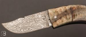   Couteau " Curni lame damas " par Alexandre Musso