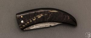 Couteau  "  Curni lame damas " par Alexandre Musso