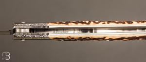 Couteau " Harpo " custom par Anthony Brochier - Bois de cerf et RWL34