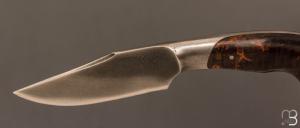    Couteau " Intégral " par Mickaël Moing - Loupe de bouleau stabilisé et lame en 100C6