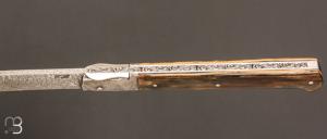    Couteau " Issoire " de Jérôme Latreille - Ivoire de mammouth et lame damas