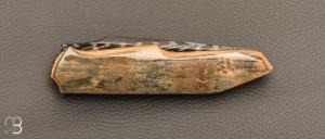   Couteau " custom " de Berthelemy Gabriel - La Forge Agab -  Ivoire de mammouth et damas