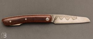   Couteau " Kamino " custom de Michel Grini - Micarta vintage et lame en 26c3