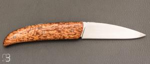 Couteau " L’Esti " à cran carré de Sylvain Petit - Les Couteaux du Mitou - Bouleau et C130