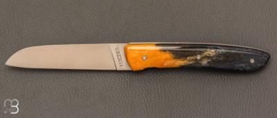   Couteau " L08 " de poche pliant par Perceval - Os de chameau et 19C27