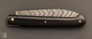    Couteau " Le Sauveterre " - Ébène et lame damas