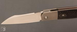  Couteau  " Liner-lock custom " pliant par David Lespect - Carbone/Titane et RWL34
