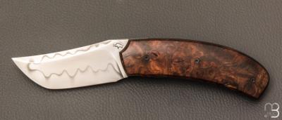   Couteau " Liner lock " custom par Guy Poggetti - Châtaignier et lame en C130