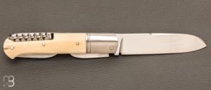   Couteau " Multi-pièces " custom par Karim Valentin - Les couteaux D'Hure - Ivoire de mammouth