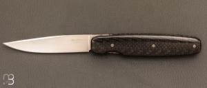   Couteau " Oval " custom par Des Horn - Fibre de carbone et lame en Nitrobe77