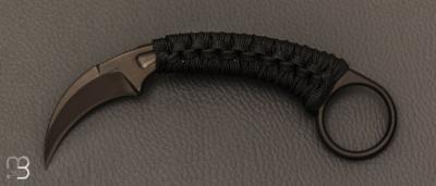  Couteau PiKa Karambit tressé noir par Bastinelli Créations
