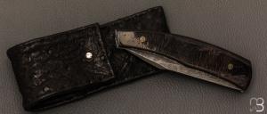 Couteau " Pièce unique " de Alain & Joris Chomilier - Corne de buffle et damas inoxydable Chad Nichols