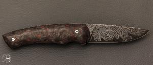 Couteau " Quetsche " Liner-Lock flipper par Louis Contat - Fatcarbon® et lame damas