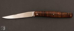 Couteau  "  S Knife " custom de Jean Baptiste Leveque - Koa stabilisé et RWL-34