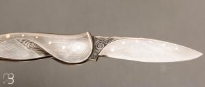   Couteau " Slipjoint " de Robert Weinstock - Damas de Ed Schempp et or