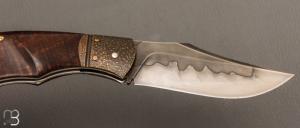   Couteau " Superbee " pliant custom par Nicolas Weber - Gidgee ondé stabilisé