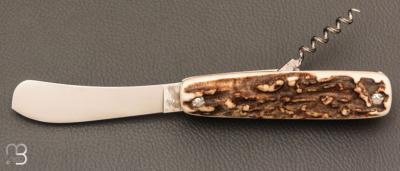   Couteau "Tartineur 2 pièces " par J. Mongin - Bois de cerf