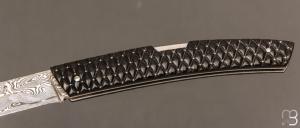    Couteau " le Thiers® Advance " par Fontenille-Pataud - Ebène matelassé et Damas Vinland