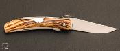 Couteau de chasse Cornillon 2 pièces 14CM Bois de cerf par J. Mongin