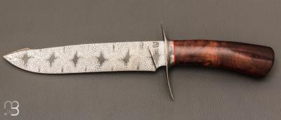   Couteau droit de Nicolas Mestrallet - Atelier du couteau Vaunaveys - Lame en acier damas forgé et palissandre du Honduras