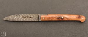 Couteau " le  Sauveterre " rgional pliant - Genvrier et damas