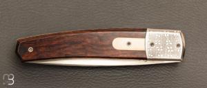   Couteau " liner lock " custom par Philippe RICARD - Bois de fer et RWL34