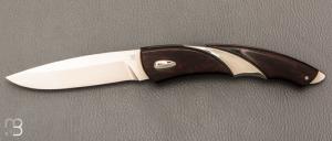   Couteau lock back custom par Jean - Luc Baumberger - Bois de fer et lame en ATS34