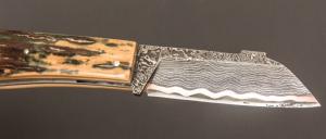   Couteau " slipjoint " par Louis Blanchet Kapnist - Ivoire de mammouth et lame damas