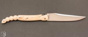   Couteau " Laguiole 15 CM Queue de Scorpion " de Jérôme Lamic - ivoire de mammouth