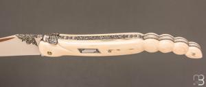   Couteau " Laguiole 15 CM Queue de Scorpion " de Jérôme Lamic - ivoire de mammouth