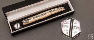   Couteau " Laguiole 15 CM Queue de Scorpion " de Jérôme Lamic - ivoire de mammouth