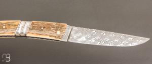   Couteau Thiers  " Le corps beau & le renard " à pompe arrière par Philippe Voissière