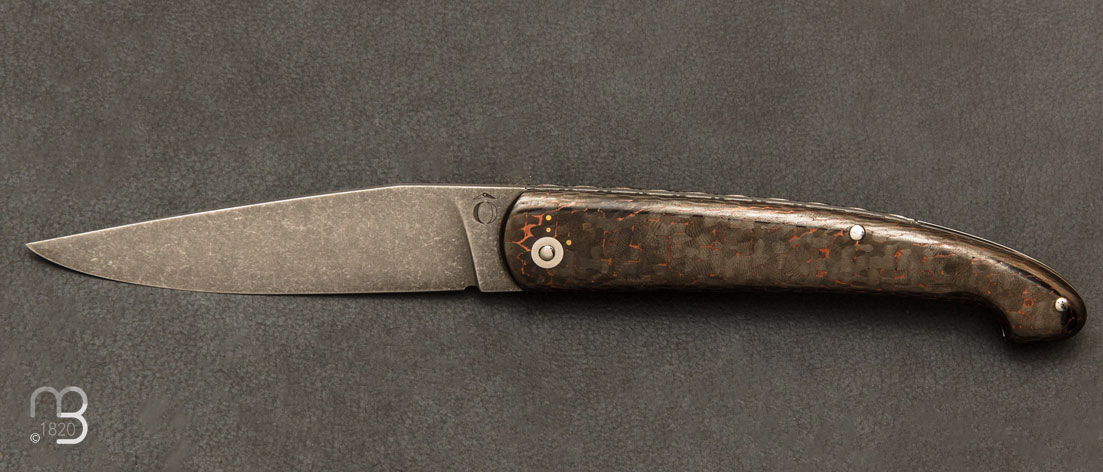 Couteau "Le Passager" de Pierre Thomas - Atelier Odae - Snakeskin copper Fatcarbon