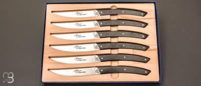 Coffret de 6 couteaux de table LE THIERS modèle 3G par Roger Orfèvre - PAPERSTONE NOIR
