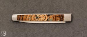 Couteau " APEX " custom de Lionel Lalague - Ivoire de mammouth et lame en RWL34