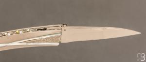   Couteau " Bamboo " custom par Koji Hara - Nacre et Cowry Y