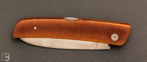 Couteau " Bohème " pliant pompe arrière par Berthier - Micarta et 14c28n