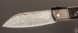    Couteau " Bohémien " par Tony Ruot - Loupe de chêne stabilisée et damas sauvage