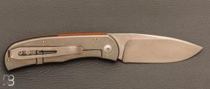 Couteau "Citizen full custom" par Sacha Thiel - G10 orange texturé et RWL34