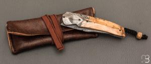  Couteau " Clint " par Florian Keller - Mammouth et damas plume