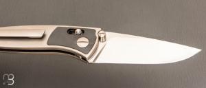 Couteau " EDI Integral custom  " par Petr Hofman - Titane et N690