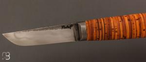 Couteau " F  " droit en écorce de Bouleau de Frédéric Maschio