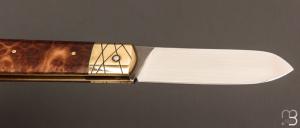   Couteau " Fatson " custom par Olivier Ouertal - Loupe de red mallée et lame en RWL-34