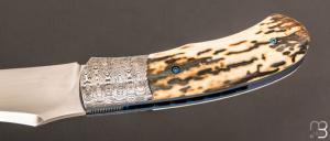  Couteau " Fenix L " custom pliant par Milan Mozolic - Ivoire de  mammouth