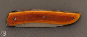   Couteau  "  Gyr " front flipper custom - Micarta Westinghouse et lame en U10A par Tim Bernard