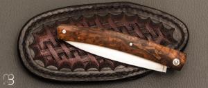  Couteau "Harpo" custom par Anthony Brochier - Loupe de buis et lame en RWL34