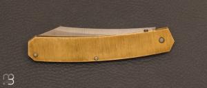 Couteau " Higo l'Athene Noctua Tradition " de Marc Pallas - Laiton satiné